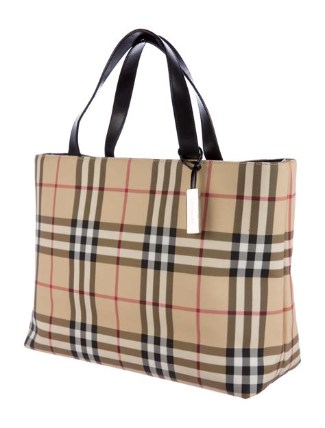 burberry check tote handbag|Burberry over the shoulder bags.